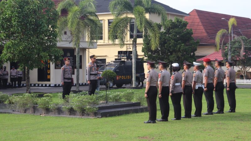 Dipimpin Kapolres Musi Rawas, Kabag Ops, Kasat Binmas, Kasiwas, Dua Kapolsek Beserta 39 Personel Naik Pangkat 